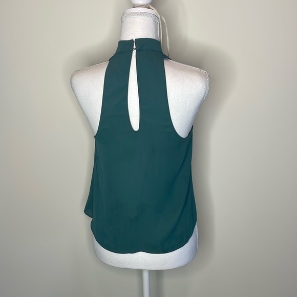 Olivaceous Teal Green Cut Out Halter Top. Small - Picture 3 of 10